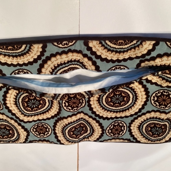 Pillow Cover with velvet trim and zipper. 35” width 13” depth. Custom made - Picture 5 of 5